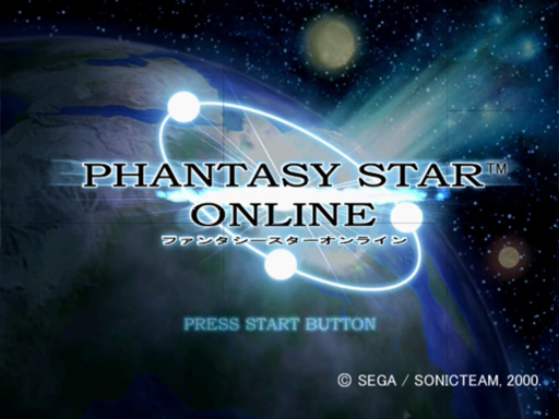 Phantasy Star Online title screen for Sega Dreamcast